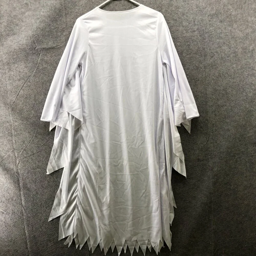 Youth 10-12 Grim Reaper Ghost Costume‎ Halloween White With Mask Boys Girls